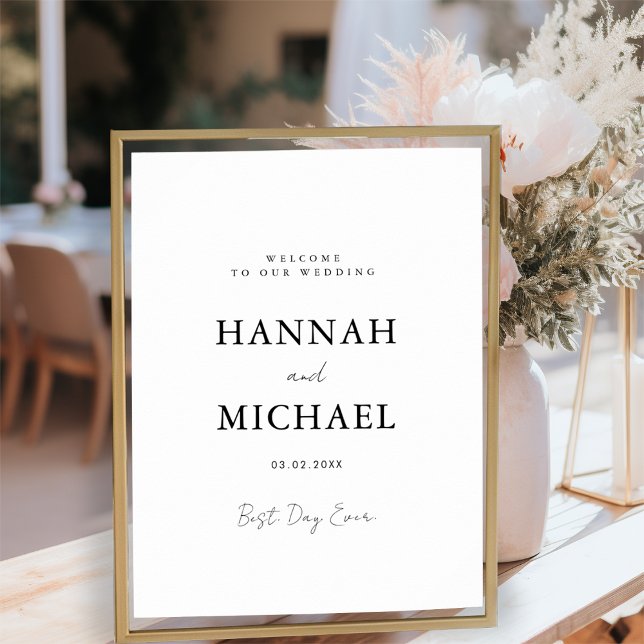 Elegant, White, Minimal Wedding Welcome Poster (Creator Uploaded)