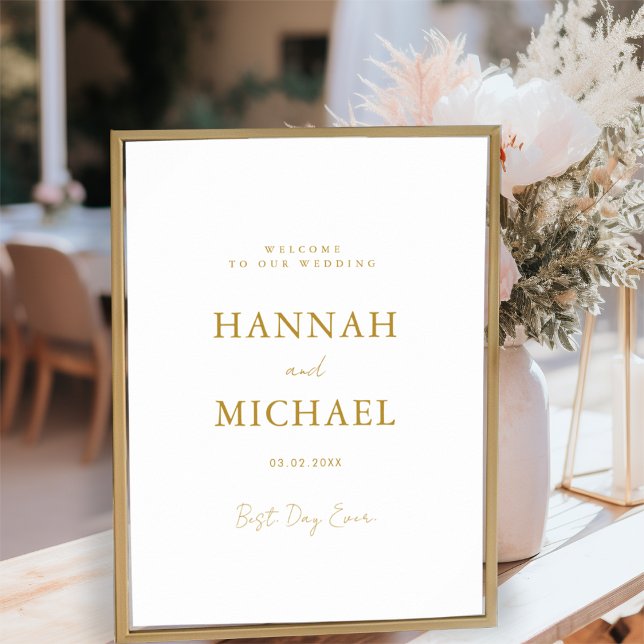 Elegant, White, Minimal Wedding Welcome Poster (Creator Uploaded)