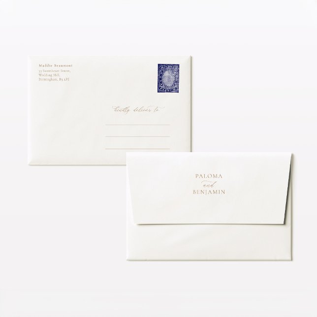 Elegant White Minimalist A7 5x7 Wedding Envelope (Creator Uploaded)