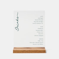 Elegant White Minimalist Beverage Menu