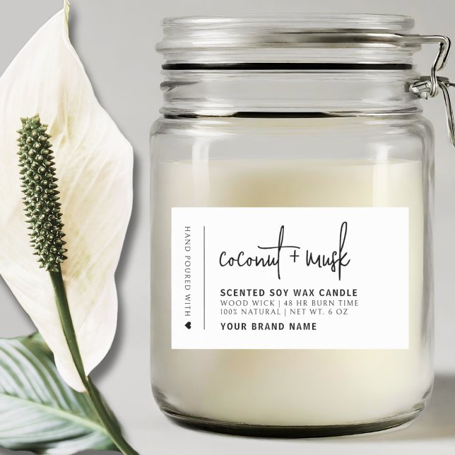 Elegant white minimalist candle product label (Creator Uploaded)