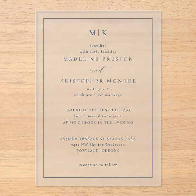 Elegant White Minimalist Invitations (Front)
