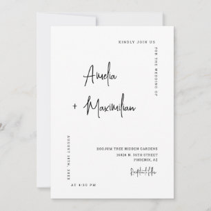 Elegant White Minimalist QR Code Wedding Photo Invitation