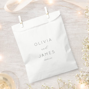 Elegant White Minimalist Thank You Favour Bag