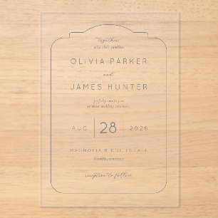 Elegant White Minimalist Wedding Invitation