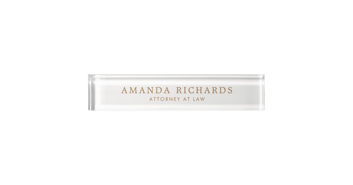 Elegant white nameplate | Zazzle