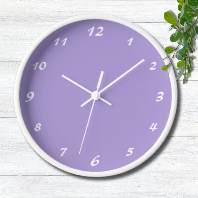 Elegant White Numbers | Classic Pastel Purple Clock (Creator Uploaded)