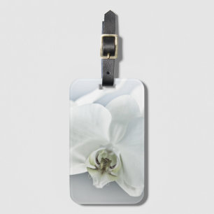 Elegant White Orchid Botanical Art Luggage Tag