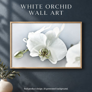 Elegant White Orchid Botanical Art Photo Print