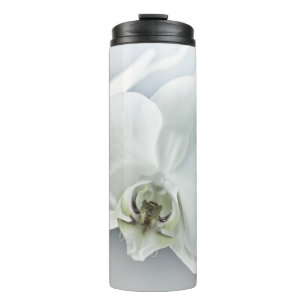 Elegant White Orchid Botanical Art Thermal Tumbler