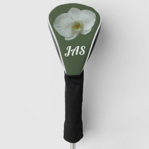 Elegant White Orchid Flower Botanical Golf Head Cover