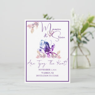 Elegant White Orchid Save The Date Wedding Card