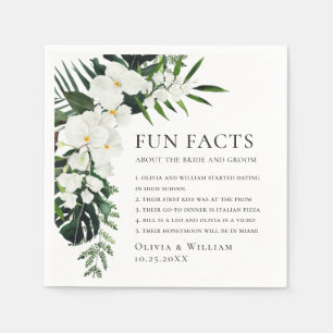 Elegant White Orchids Bohemian Floral Wedding Napkin