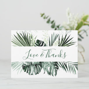 Elegant White Orchids Bohemian Wedding Floral Thank You Card