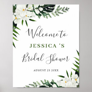 Elegant White Orchids BRIDAL SHOWER Welcome Sign