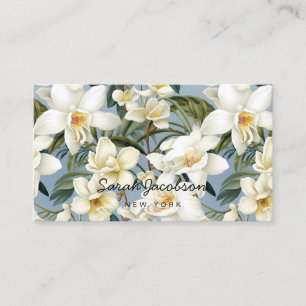 Elegant White Orchids Business Card