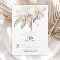 Elegant White Orchids Floral 75th Birthday