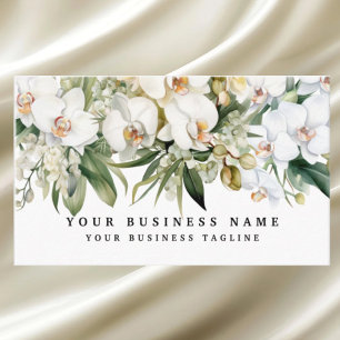 Elegant White Orchids Flowers Floral  Business Card