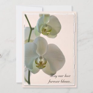 Elegant White Orchids on Pink Wedding Invitation