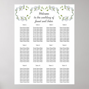 Elegant white orchids Seating Charts
