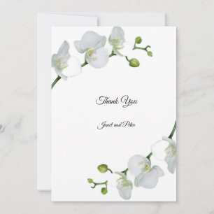 Elegant white orchids   thank you card