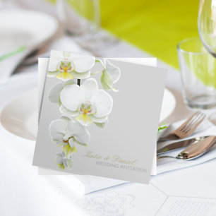 Elegant White Orchids Wedding/Any-Occasion Invites