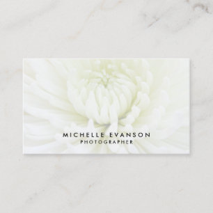 Elegant White Overlay Professional Photographer Business Card