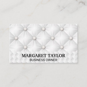Elegant White Padding   Weave Pattern Business Card