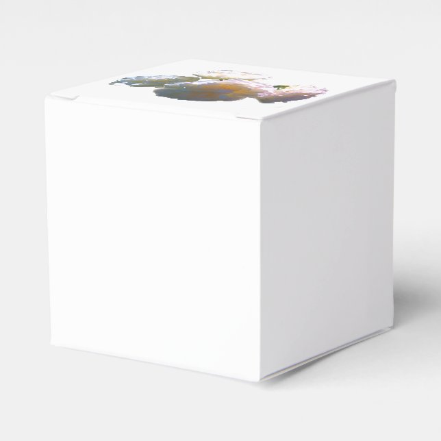 Elegant white peach orange blush roses favour box (Front Side)