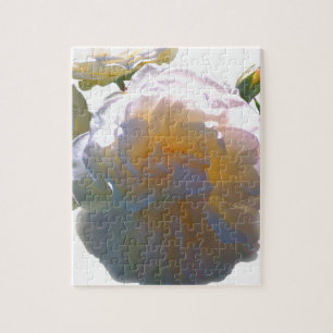 Elegant white peach orange blush roses jigsaw puzzle