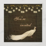 Elegant White Peacock Christmas Party Invitation<br><div class="desc">Beautiful, glamourous and classy gold and brown Christmas party invites with an elegant white peacock, pretty gold sparkle hanging ornaments and bows. Chic, stylish, modern festive invitations with a romantic vintage elegance feel suitable for all your holiday corporate and family events. All text is fully customisable to meet your needs....</div>