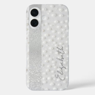 Elegant White Pearl iPhone 16 Case