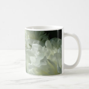 Elegant white peony floral white flower photo coffee mug