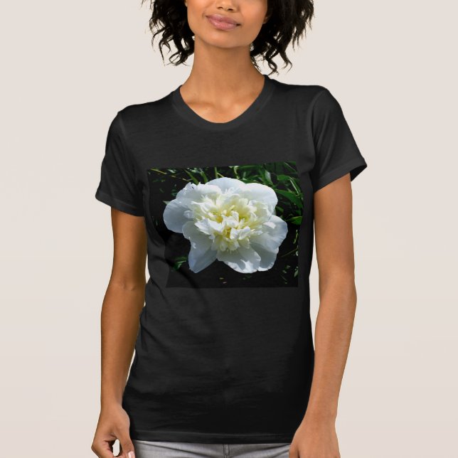 Elegant white peony floral white flower photo T-Shirt (Front)