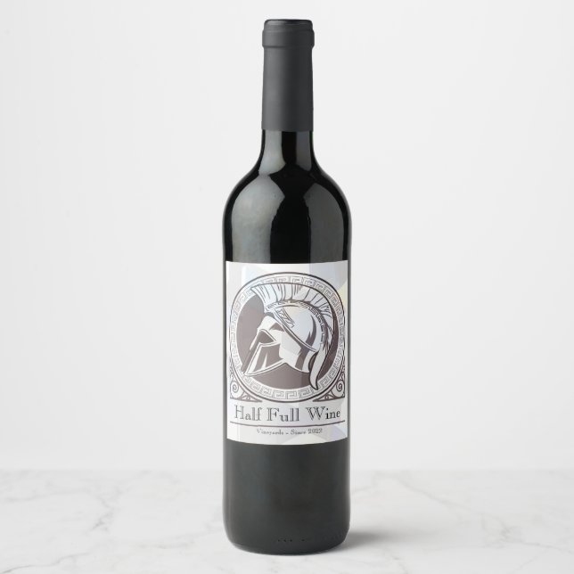 Elegant White Personalised Family Wine Bottle  Wine Label (Front)