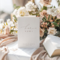 Elegant White Photo Wedding Her Vows Card