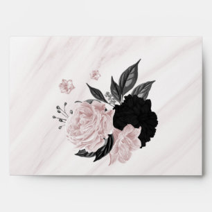 elegant white pink flowers wedding envelope