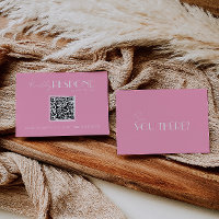 Elegant White Pink Minimalist QR Code Wedding