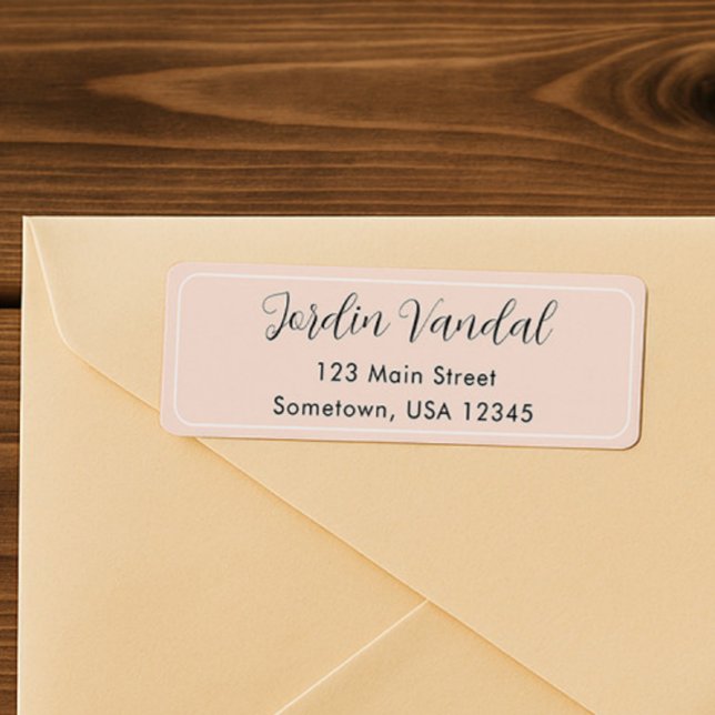 Elegant White Pink Romantic Wedding Return Address Label (Creator Uploaded)