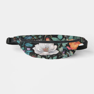 Elegant White Pink Rose Bum Bags