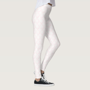 Elegant White Polka Dot with Pink Touch Leggings