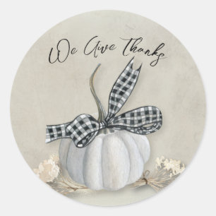 Elegant White Pumpkin Fall Thanksgiving Seal
