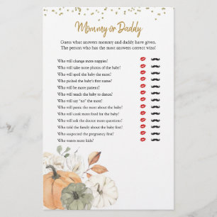 Elegant White Pumpkin Mummy or Daddy Games