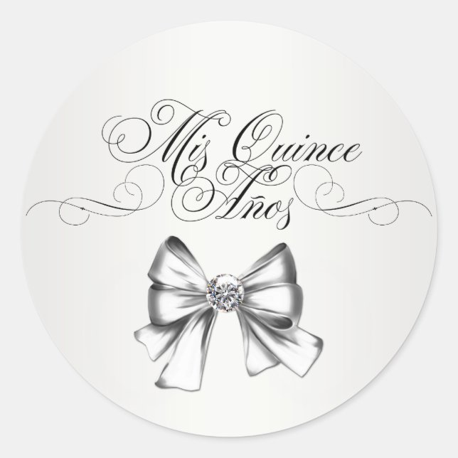 Elegant White Quinceanera Stickers (Front)