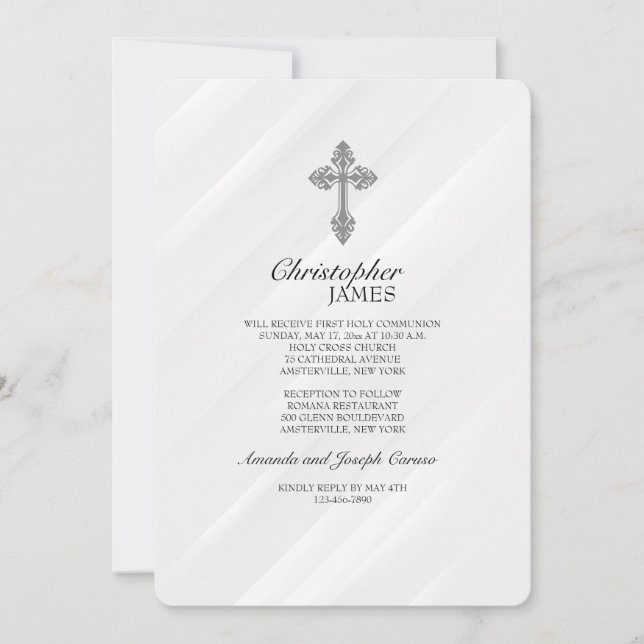 Elegant White Religious Invitation (Front)