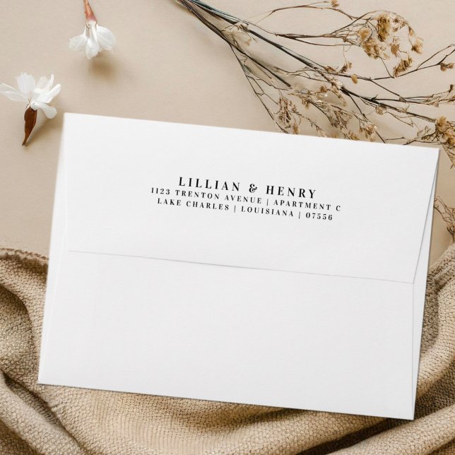 Elegant White Return Address Wedding Envelope (Creator Uploaded)