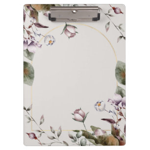 Elegant White Rose Clipboard, Stylish & Functional Clipboard