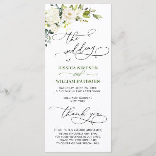 Elegant White Rose Eucalyptus Wedding Ceremony Pro Program