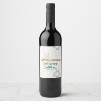Elegant White Rose Floral 16th Birthday Wine Label