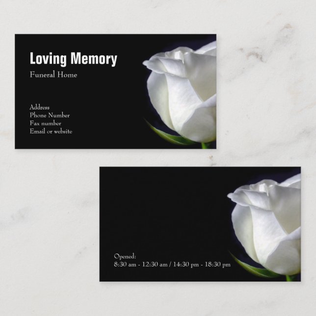 Elegant White Rose Floral Business Card (Front/Back)